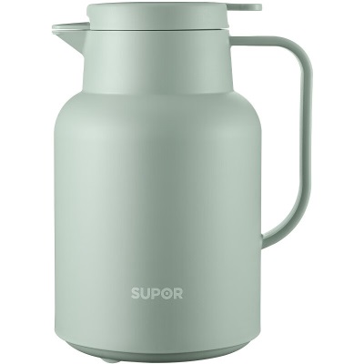 苏泊尔（SUPOR） 保温壶 大容量玻璃内胆家用保暖水壶 按压式热水壶开水瓶1.45升 薄雾绿
