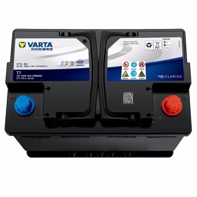 瓦尔塔（VARTA）汽车电瓶蓄电池EFB T7启停电瓶75AH 福克斯 锐界 蒙迪欧 福睿斯 EFB T7p237