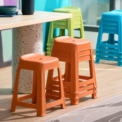 茶花贝壳家用成人塑料凳子防滑板凳简约客厅加厚方凳餐桌高凳109002s346