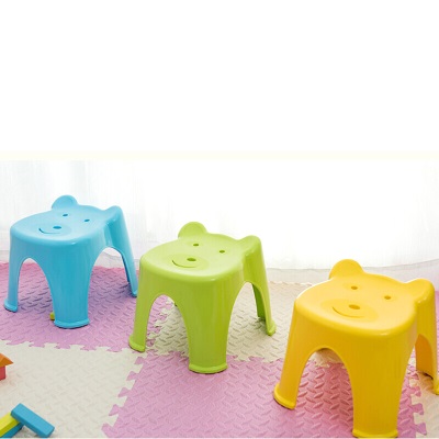 茶花凳子儿童小板凳塑料浴室凳子卡通家用换鞋凳 新款蓝色s346