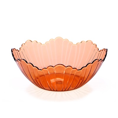 茶花简约花式果盘多用干果盘零食盘透明客厅水果盘 颜色随机1个s346