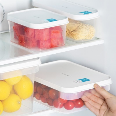茶花抗菌冰箱收纳保鲜盒塑料微波炉饭盒密封盒便携水果盒储物盒子s346