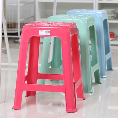 茶花凳子塑料椅子防滑塑料凳高板凳大号时尚方凳餐桌凳休闲凳居家家用高凳子0823s346