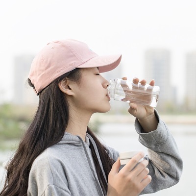 茶花tritan水杯随手杯塑料便携简约防摔水杯男夏天运动随行随身杯s346