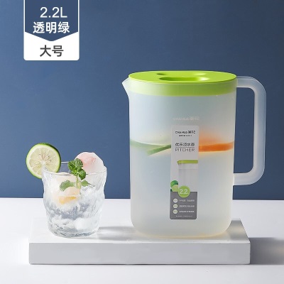 茶花冷水壶塑料家用大容量凉水壶果汁壶冷饮壶 【2.2L】凉水壶-颜色随机s346