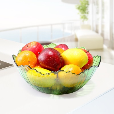 茶花简约花式果盘多用干果盘零食盘透明客厅水果盘 颜色随机1个s346
