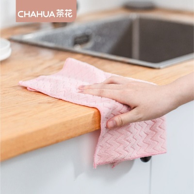 茶花抹布厨房家务清洁布洗碗巾擦桌子擦手4色8块装 8块装s346
