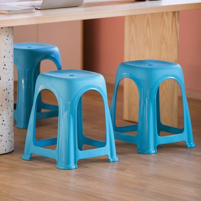 茶花塑料凳子高脚凳加厚家用客厅简约防滑餐桌凳折叠便携板凳109001s346