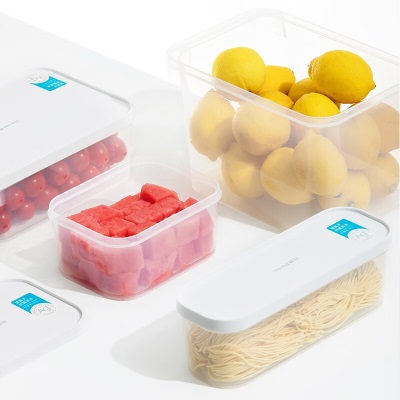 茶花抗菌冰箱收纳保鲜盒塑料微波炉饭盒密封盒便携水果盒储物盒子s346