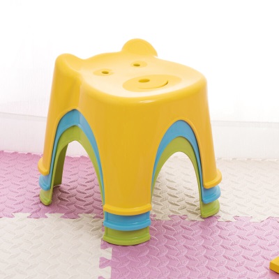 茶花凳子儿童小板凳塑料浴室凳子卡通家用换鞋凳 新款蓝色s346