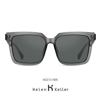 海伦凯勒太阳镜新款墨镜男棱角方框睿智沉稳偏光太阳镜H2213s348