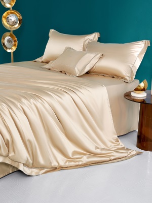 罗莱家纺真丝四件套桑蚕丝绵床单被套被罩高端轻奢华酒店床上用品s240