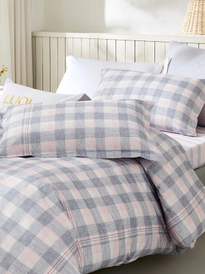 罗莱家纺床上用品全棉纯棉简约床单被套1.8米双人床三四件套件s240
