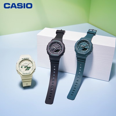 卡西欧（CASIO）G-SHOCK Green Accent colours系列 时尚户外防水防震运动手表s347