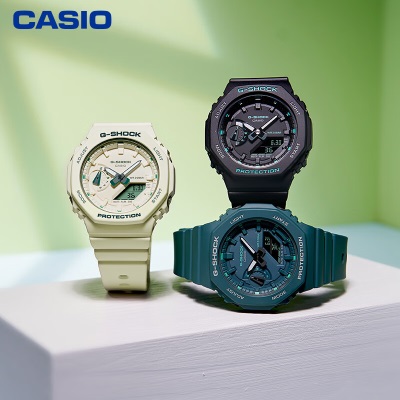 卡西欧（CASIO）G-SHOCK Green Accent colours系列 时尚户外防水防震运动手表s347