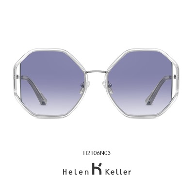 海伦凯勒墨镜女时尚ins风几何框女大脸显瘦防紫外线太阳镜H2106s348