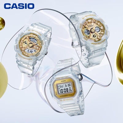 卡西欧（CASIO）G-SHOCK「 冰川金系列」时尚极简 潮流防水防震运动手表s347