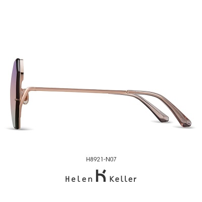 海伦凯勒（HELEN KELLER） 眼镜几何大框百搭炫彩渐变太阳镜女圆脸网红款偏光墨镜H8921s348