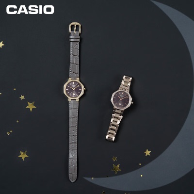卡西欧（CASIO） SHEEN 月相星SHE-4552系列简约女表防水时尚手表人造蓝宝石玻璃s347