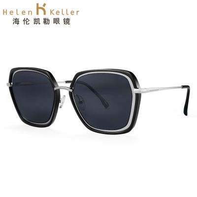 海伦凯勒太阳镜女款简约方框眼镜潮流单品时尚出街百搭偏光墨镜女H8621s348