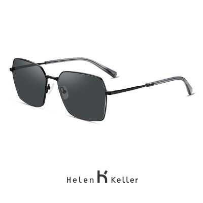 海伦凯勒（HELEN KELLER） 眼镜男个性墨镜开车司机镜方形偏光潮太阳镜升级款墨镜H8755s348