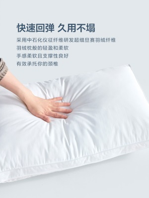 罗莱家纺床上用品学生枕头枕芯蓬松易回弹阻螨抗菌舒弹枕单只装s240