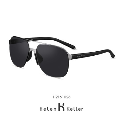 海伦凯勒太阳镜新款眼镜时尚潮流金属墨镜简约飞行员男士开车太阳眼镜H2161s348