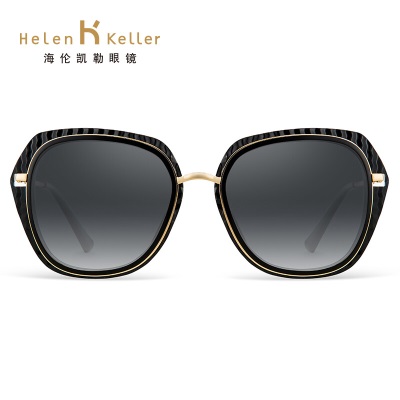 海伦凯勒大框潮黑色墨镜复古方形太阳镜女开车镜H8722s348