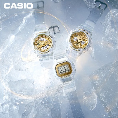 卡西欧（CASIO）G-SHOCK「 冰川金系列」时尚极简 潮流防水防震运动手表s347