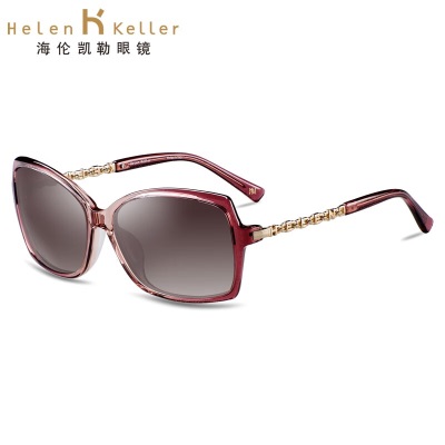 海伦凯勒（HELEN KELLER）女款时尚太阳镜椭圆框男女同款墨镜H8526 P47