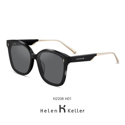 海伦凯勒新款太阳镜优雅摩登男女同款时尚方圆框墨镜女太阳眼镜男H2208