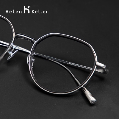 海伦凯勒（HELEN KELLER） 近视眼镜怀旧风文雅绅士圆框镜可配蔡司镜片配镜复古黑H85046s348