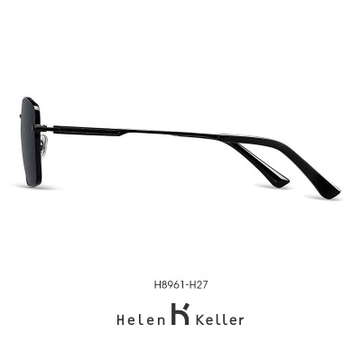 海伦凯勒眼镜男士经典简约商务方框太阳镜开车驾驶偏光墨镜s348
