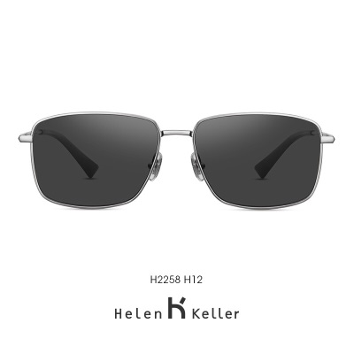 海伦凯勒眼镜新款男士墨镜休闲硬朗驾驶镜经典方形偏光太阳镜H2258