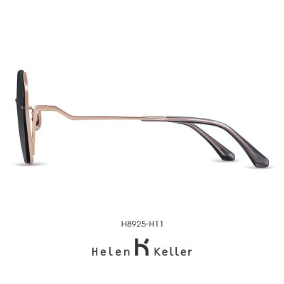 海伦凯勒眼镜新款几何大框太阳眼镜圆脸网红潮流偏光墨镜女H8925