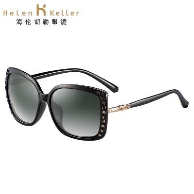 海伦凯勒（HELEN KELLER）菱形镂空太阳镜女款时尚大框明星同款墨镜女士太阳镜H8515