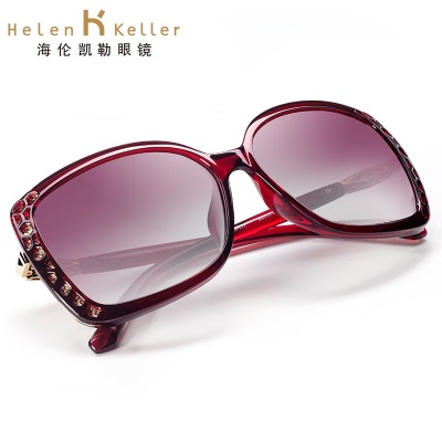 海伦凯勒（HELEN KELLER）菱形镂空太阳镜女款时尚大框明星同款墨镜女士太阳镜H8515