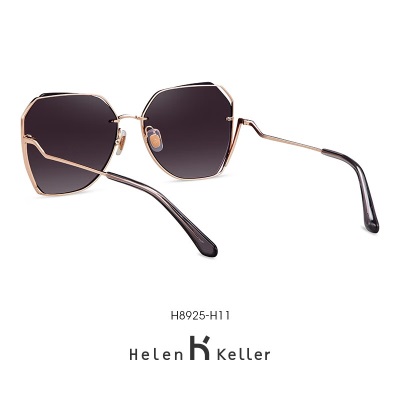 海伦凯勒眼镜新款几何大框太阳眼镜圆脸网红潮流偏光墨镜女H8925