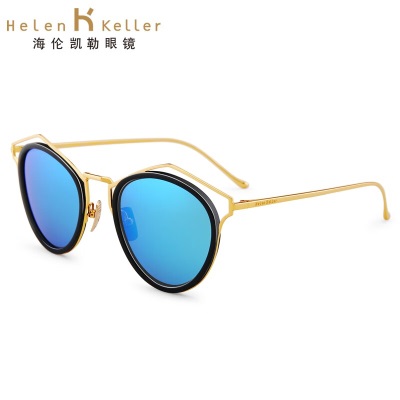 海伦凯勒（HELEN KELLER）时尚女款太阳镜明星同款几何线条拍照好看高级感墨镜男女H8609