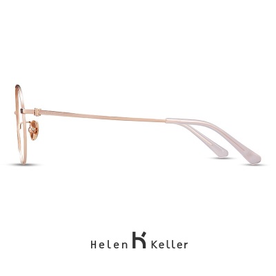 海伦凯勒眼镜框架近视眼镜男女经典金属圆框H58053 H58053C1M/9s348