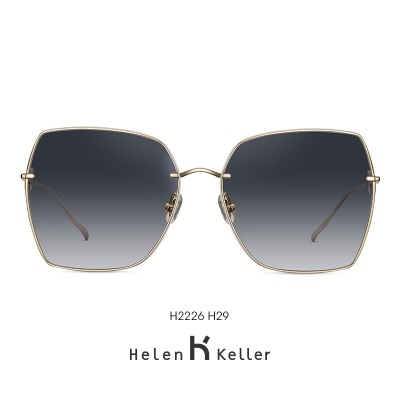 海伦凯勒（HELEN KELLER） 墨镜女复古温柔修颜大框太阳眼镜女士方框墨镜H2226