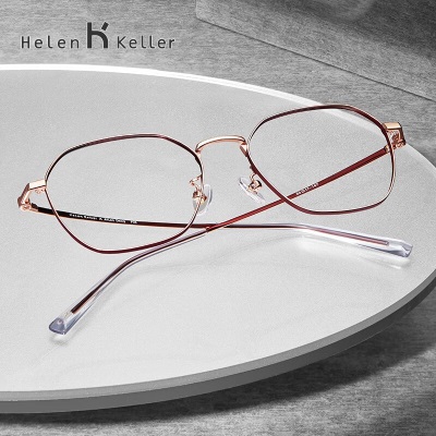 海伦凯勒（HELEN KELLER） 近视眼镜男女新款金属文艺眼镜框镜架可配防蓝光镜片s348