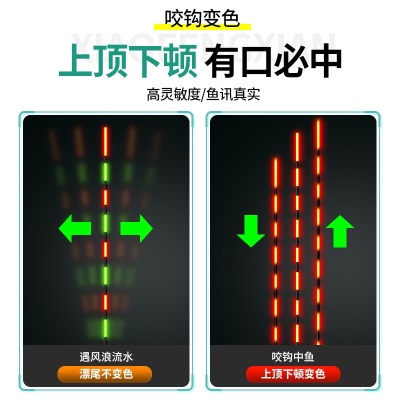 小凤仙日夜两用电子漂高灵敏醒目鱼漂咬钩变色硬尾夜光漂野钓综合鲫鲤漂 HD-Y04 鲫鲤混养s352