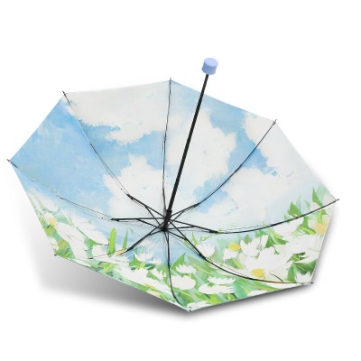天堂伞双层三折晴雨两用伞便携折叠黑胶防晒防紫外线太阳伞女s353