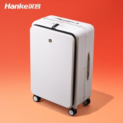 汉客（HANKE）行李箱前开盖铝框女小型登机拉杆箱前置开口商务旅行箱子男密码箱s357