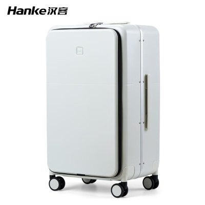 汉客（HANKE）新款侧开盖行李箱女多功能USB充电大容量拉杆箱男铝框旅行箱密码s357