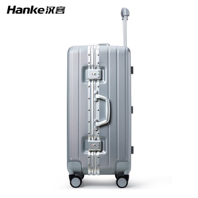 汉客行李箱大容量女铝框拉杆箱加厚旅行箱男耐用结实学生密码箱包皮箱 Pluss357