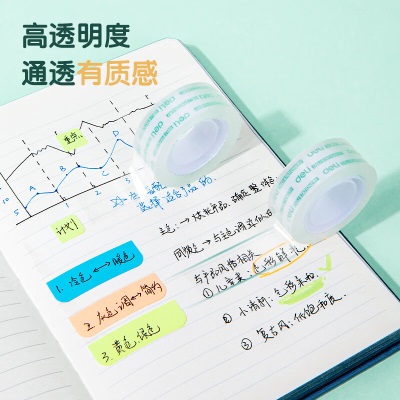 得力(deli)易撕高透学生文具胶带/小胶带 18mm*30y(27.4m/卷) 8卷/筒 办公用品s359