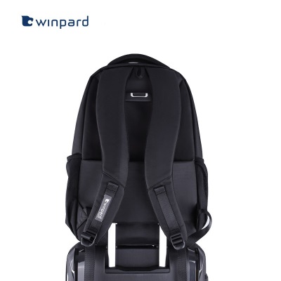 WINPARD威豹电脑双肩包大容量男士背包旅行商务休闲双背包学生书包简约笔记本电脑包 黑色s363