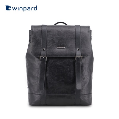 WINPARD/威豹大容量双肩包男背包轻便旅行包休闲时尚潮流通勤双背包 书包 黑色s363